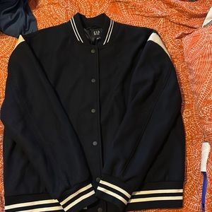 Gap recycle wool blend varsity jacket